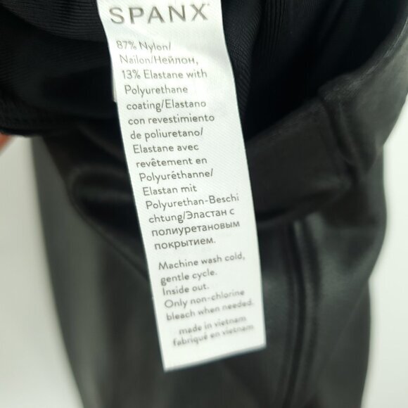 SPANX Faux Leather Skater Skirt M Black 50156R - Picture 15 of 15
